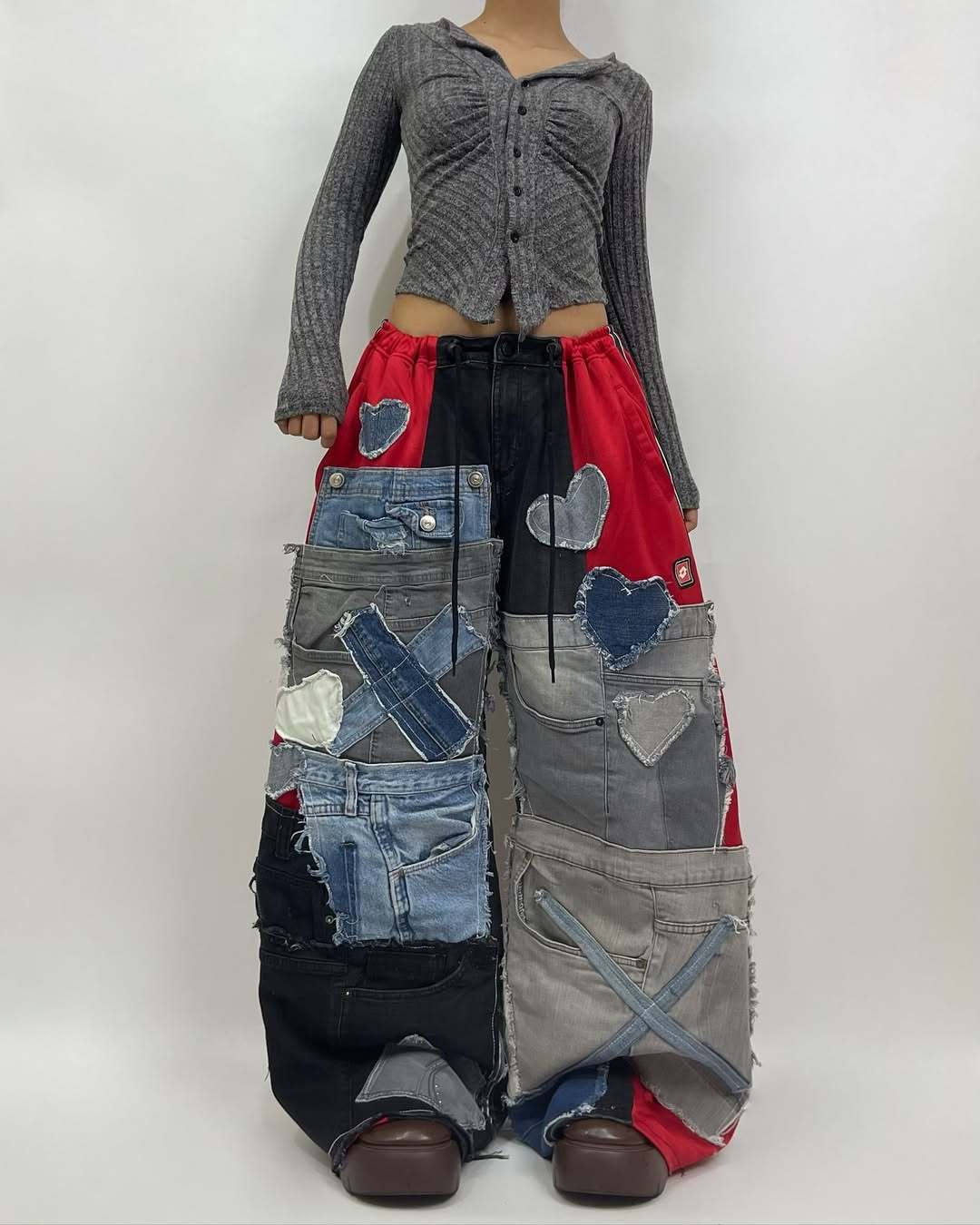 Patchwork custom jeans