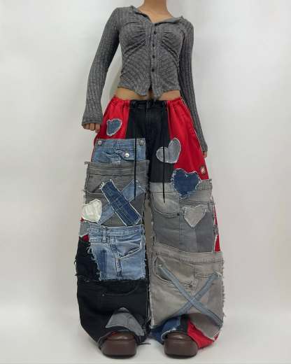 Patchwork custom jeans