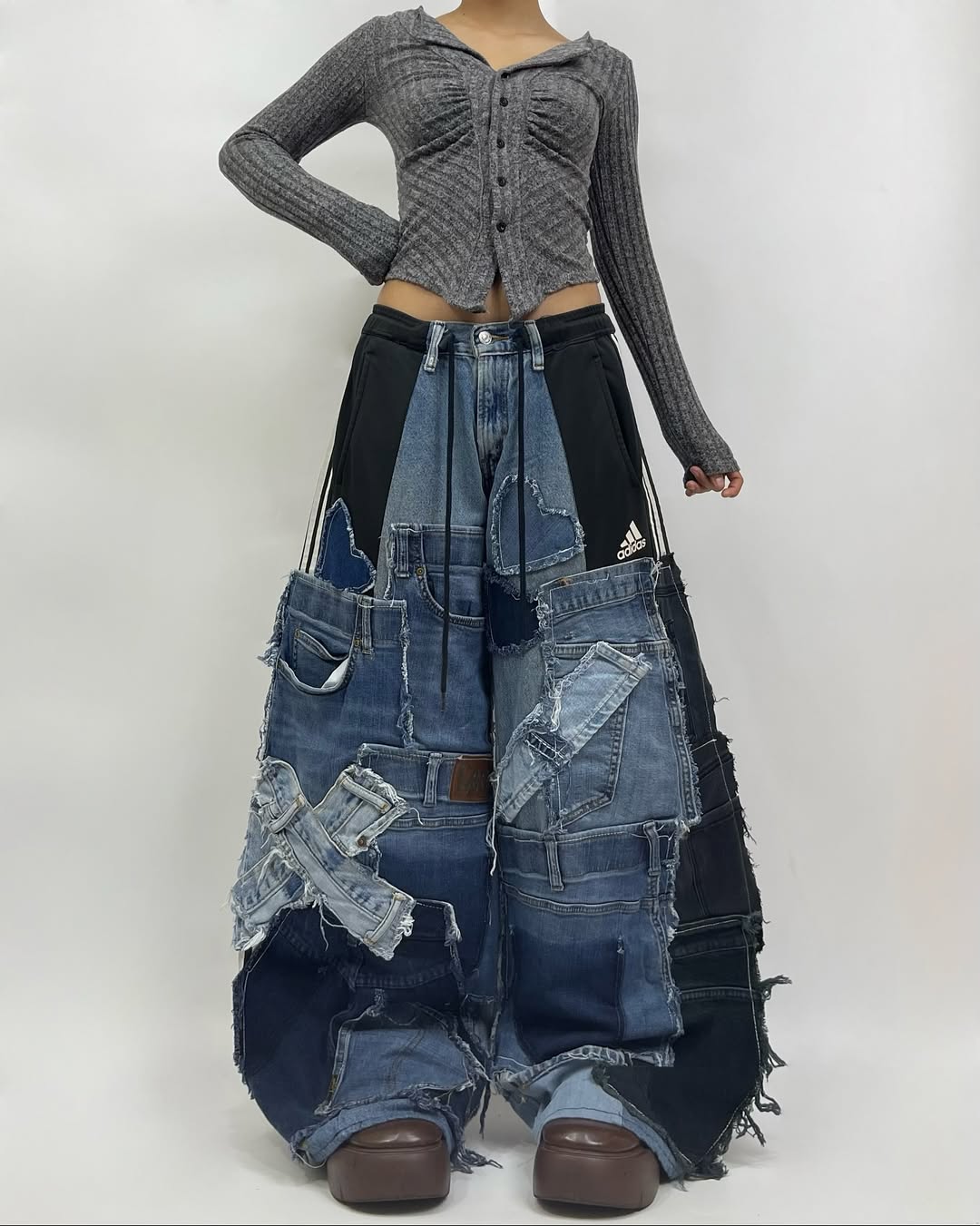 Patchwork custom jeans