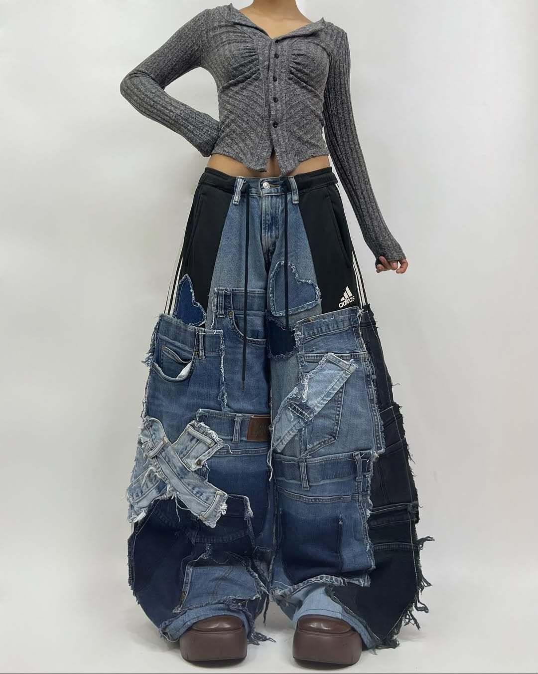 Patchwork custom jeans