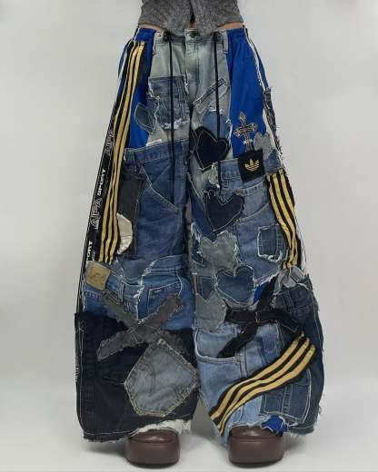 Patchwork custom jeans