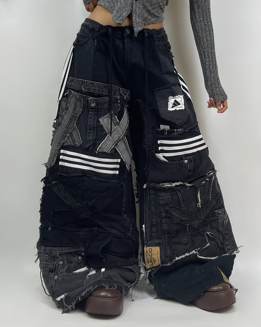 Patchwork custom jeans