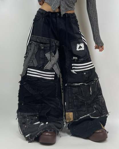 Patchwork custom jeans