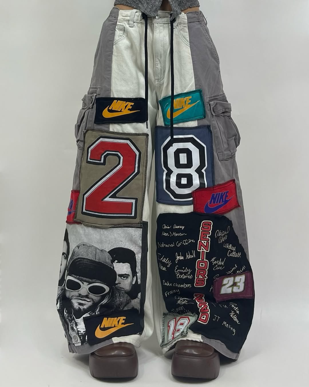 Patchwork custom jeans