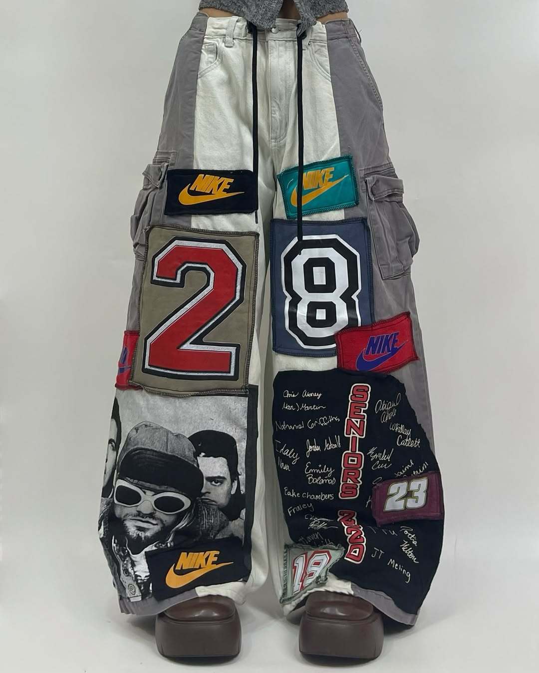 Patchwork custom jeans