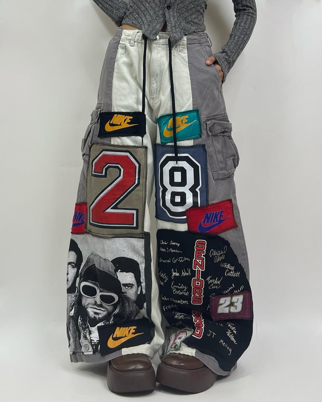 Patchwork custom jeans