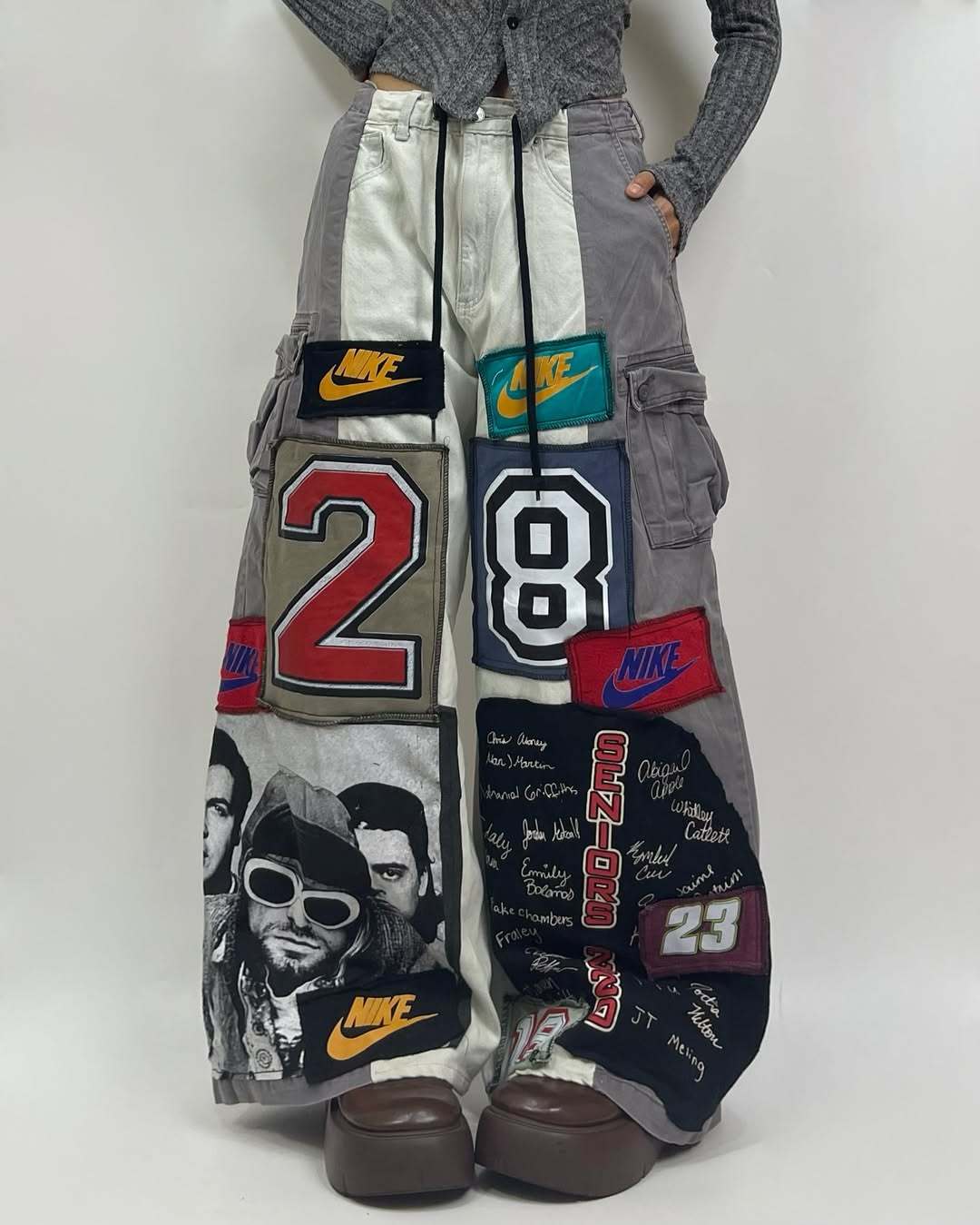 Patchwork custom jeans