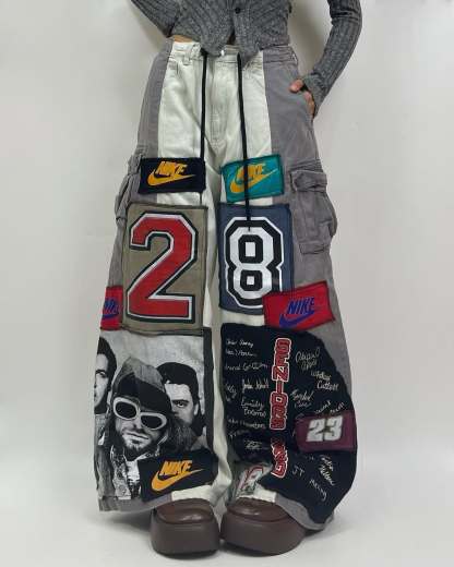 Patchwork custom jeans