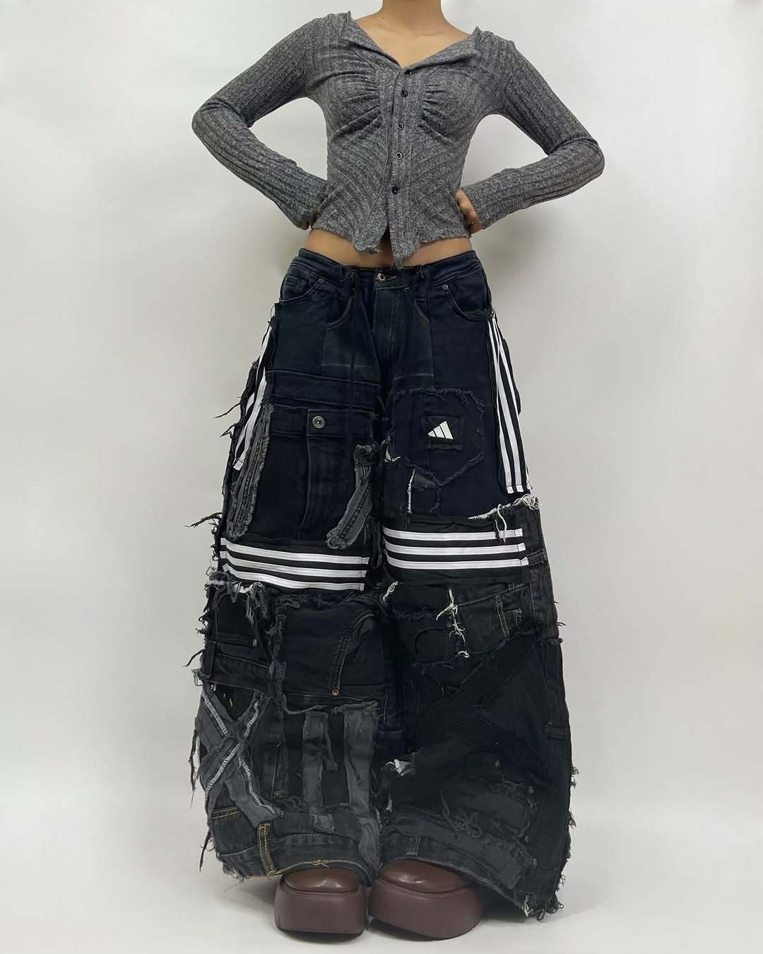 Patchwork custom jeans