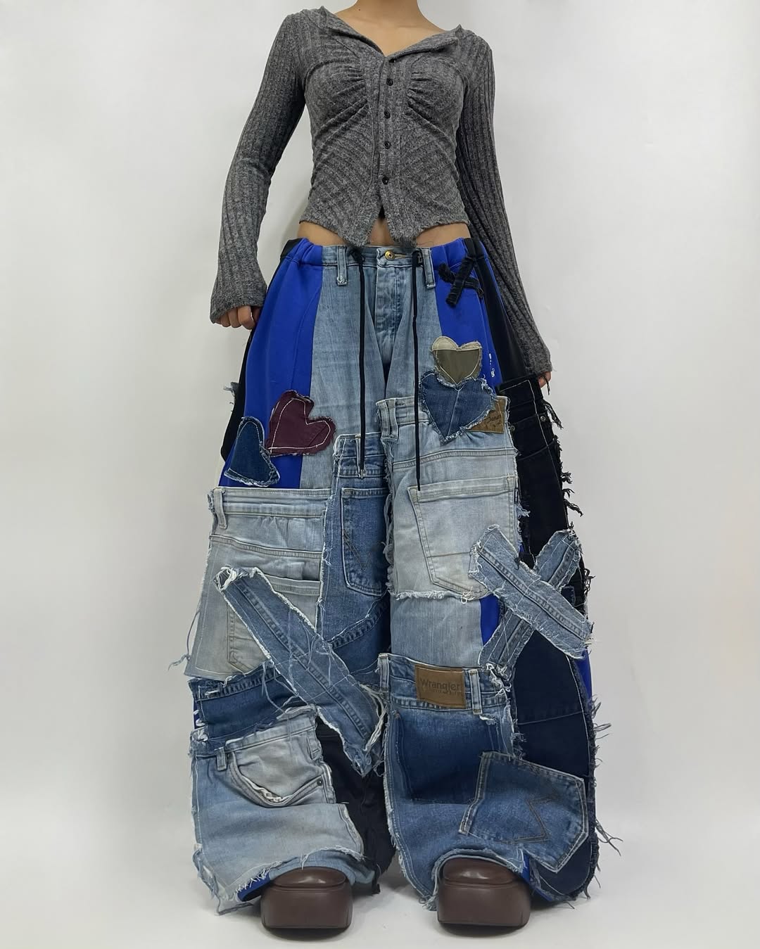 Patchwork custom jeans