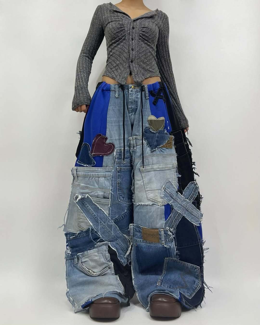 Patchwork custom jeans