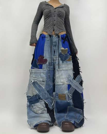 Patchwork custom jeans