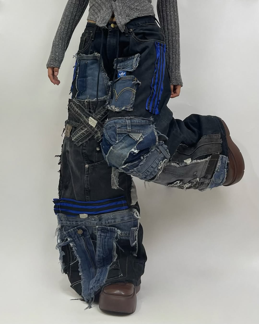 Patchwork custom jeans