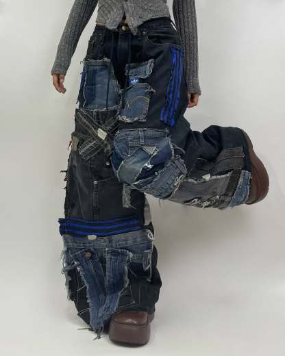 Patchwork custom jeans