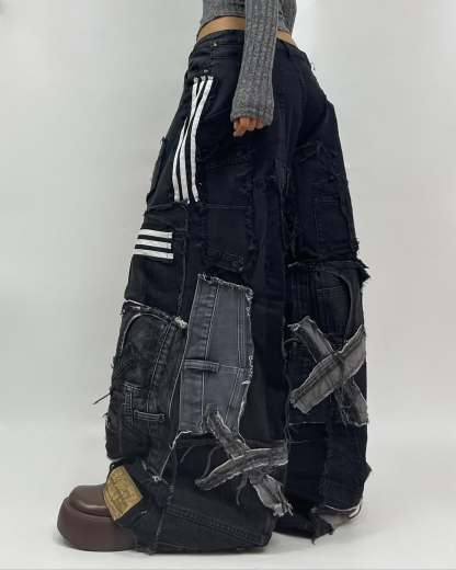 Patchwork custom jeans