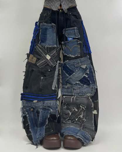 Patchwork custom jeans