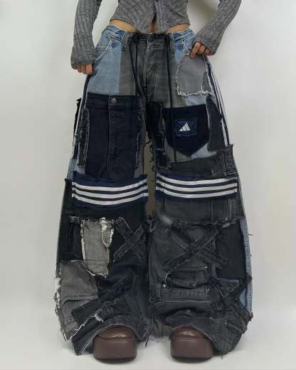 Patchwork custom jeans