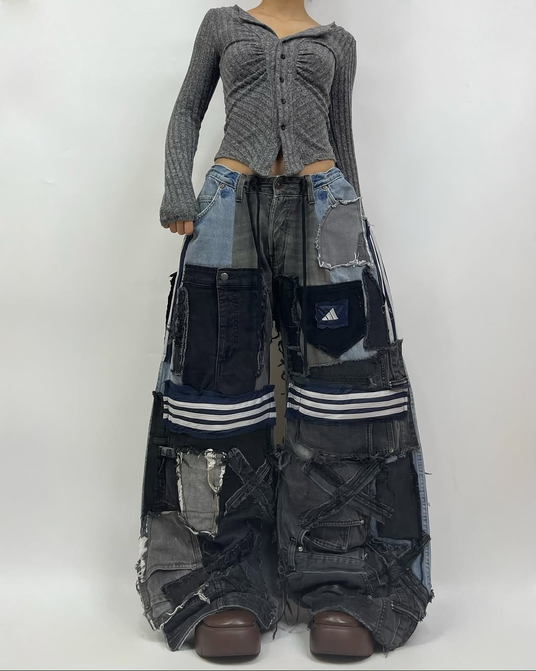 Patchwork custom jeans