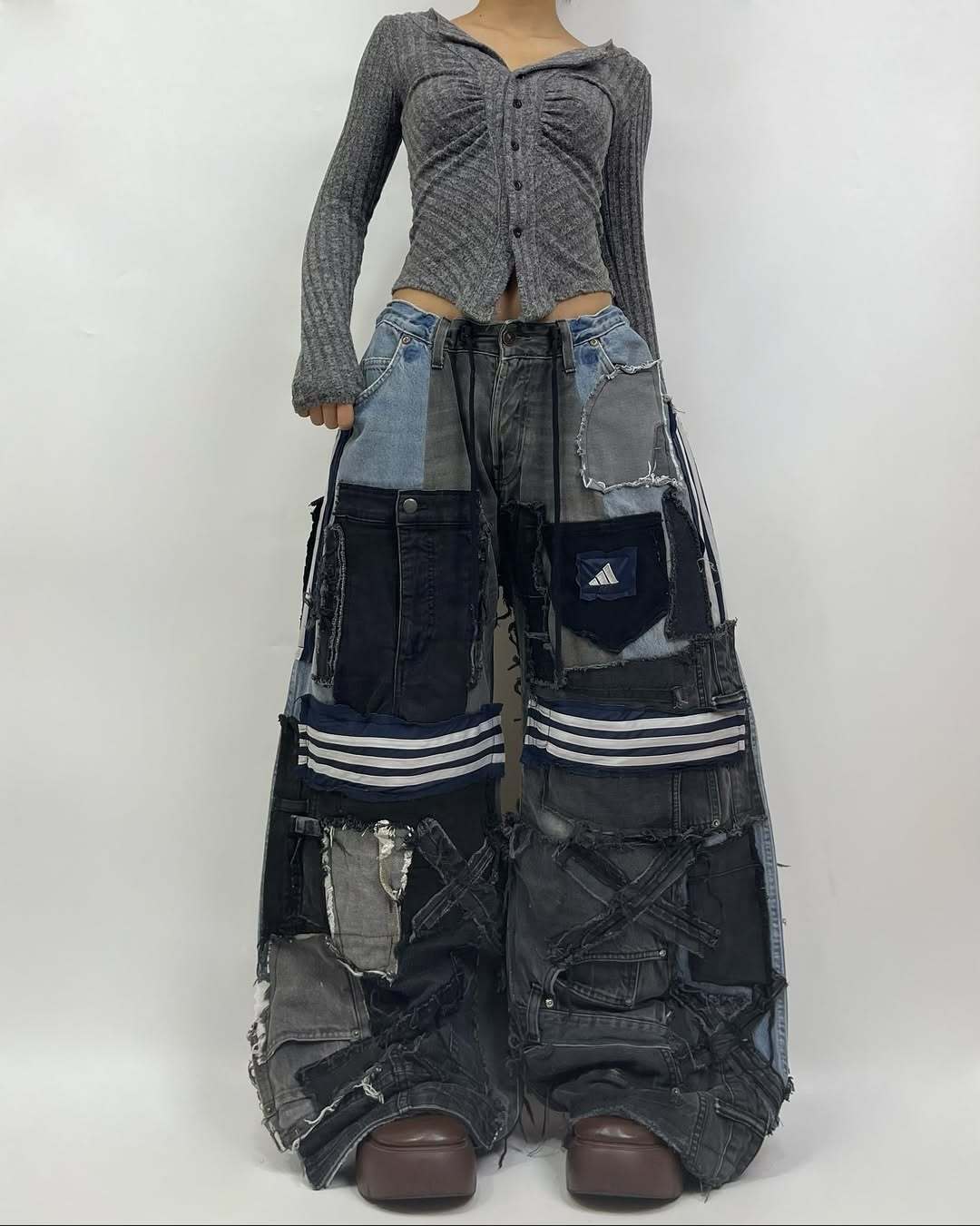 Patchwork custom jeans