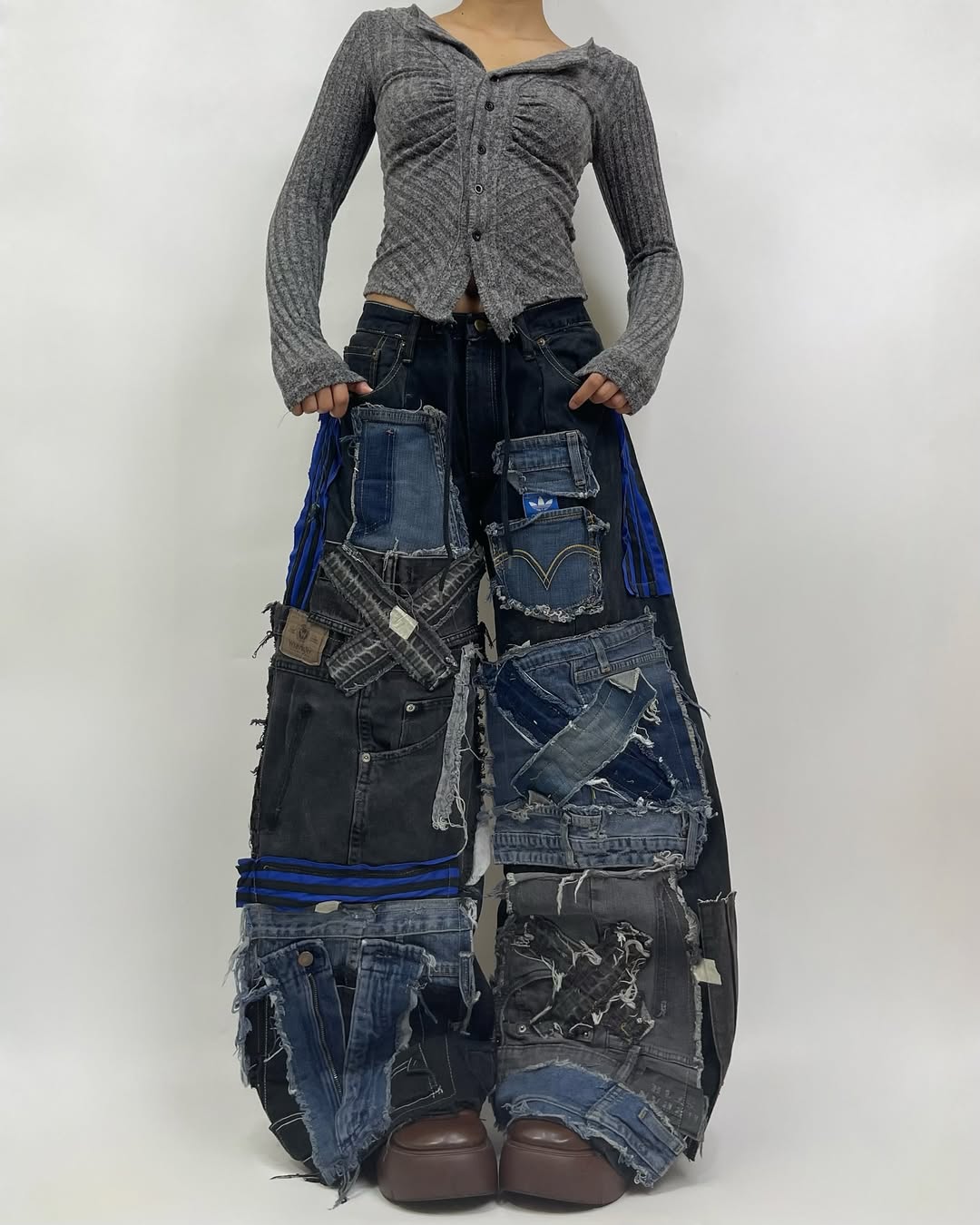 Patchwork custom jeans