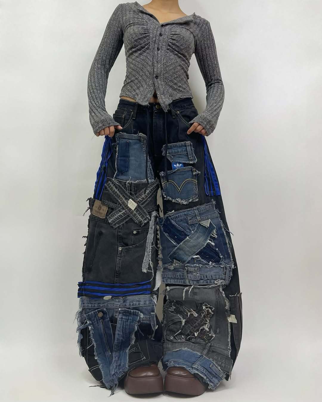 Patchwork custom jeans