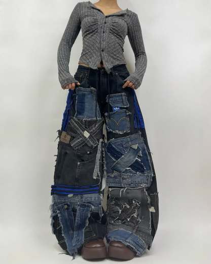 Patchwork custom jeans