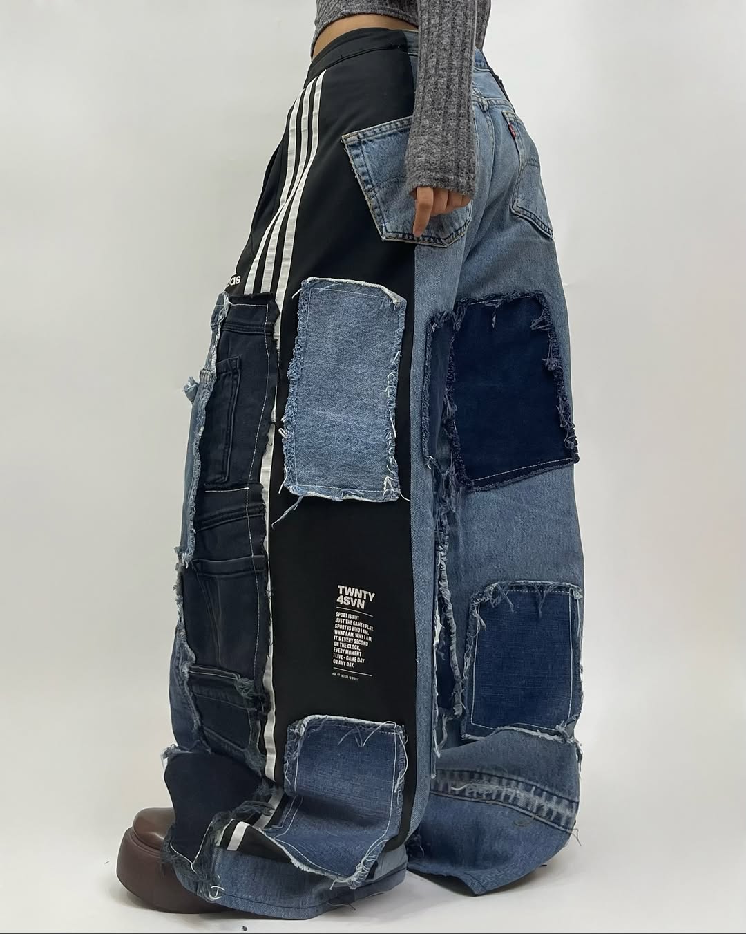 Patchwork custom jeans