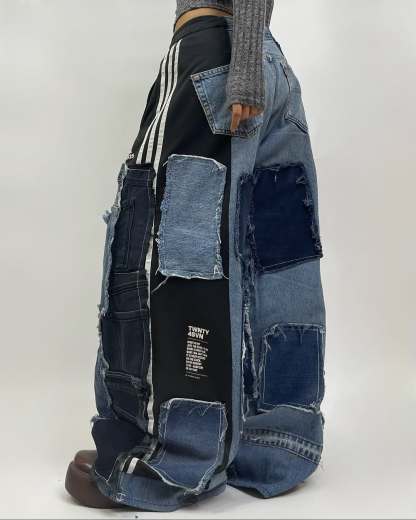 Patchwork custom jeans