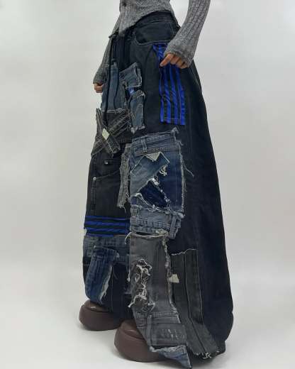 Patchwork custom jeans