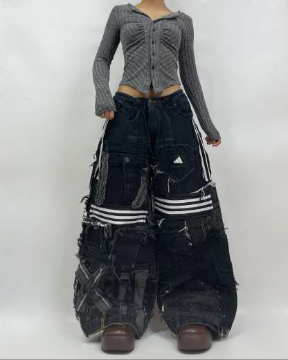 Patchwork custom jeans