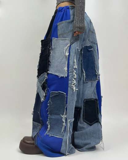 Patchwork custom jeans