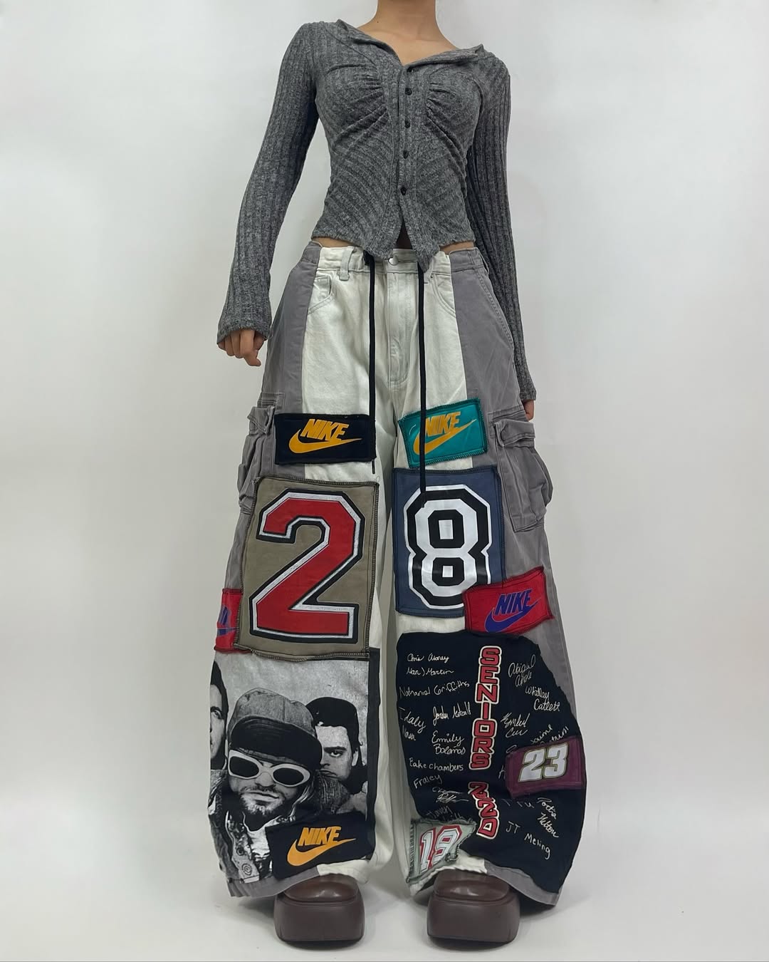 Patchwork custom jeans