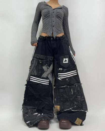 Patchwork custom jeans