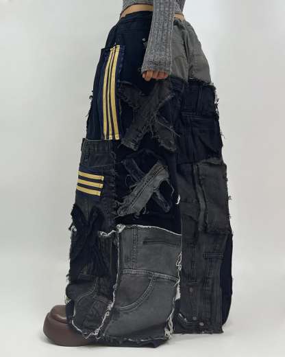 Patchwork custom jeans