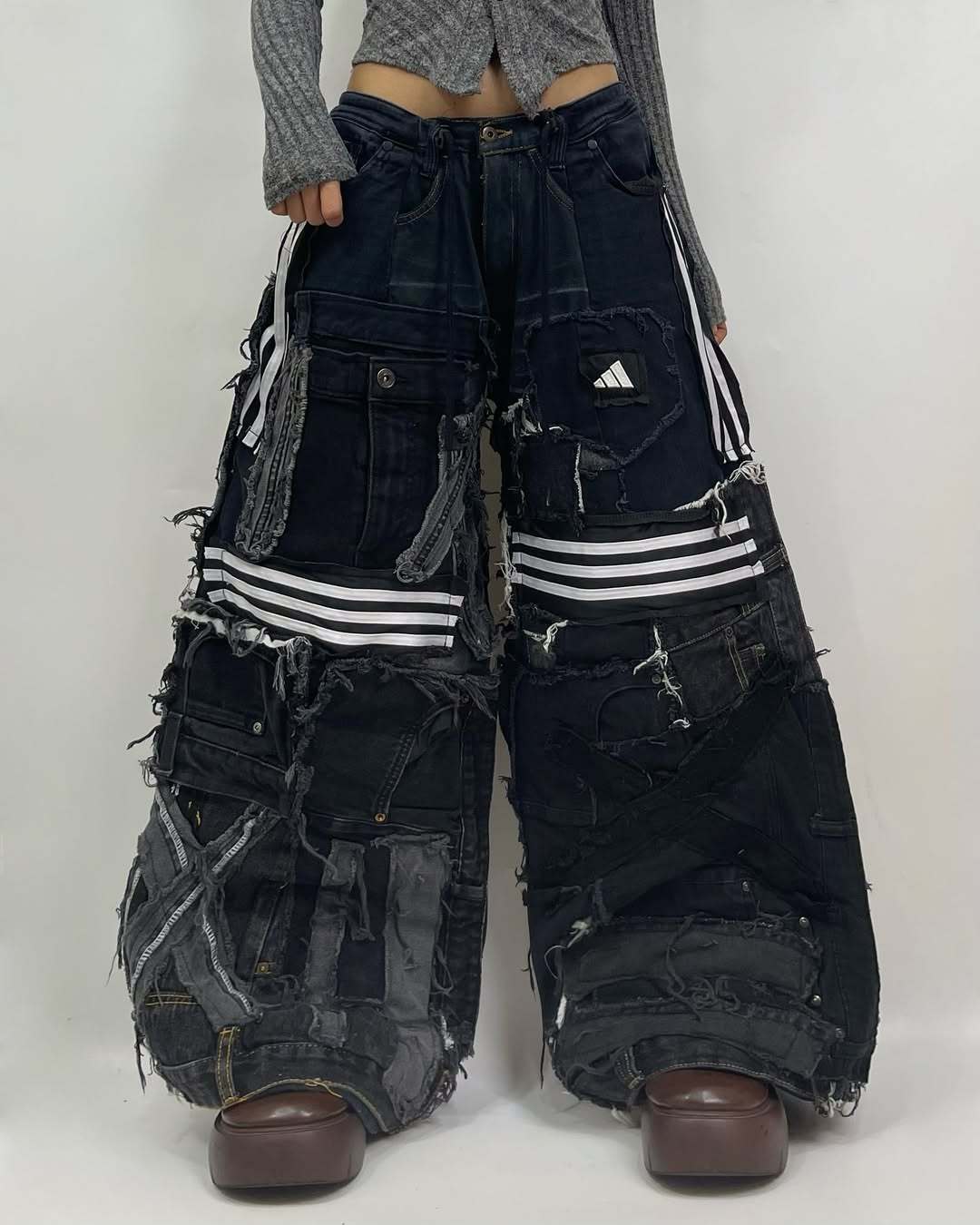 Patchwork custom jeans
