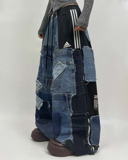 Patchwork custom jeans