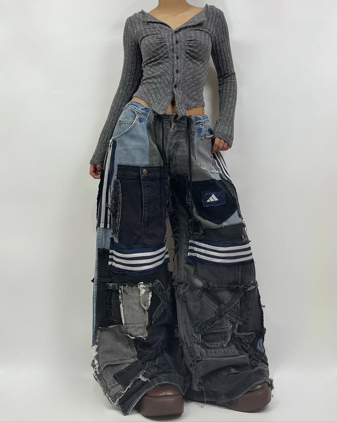 Patchwork custom jeans