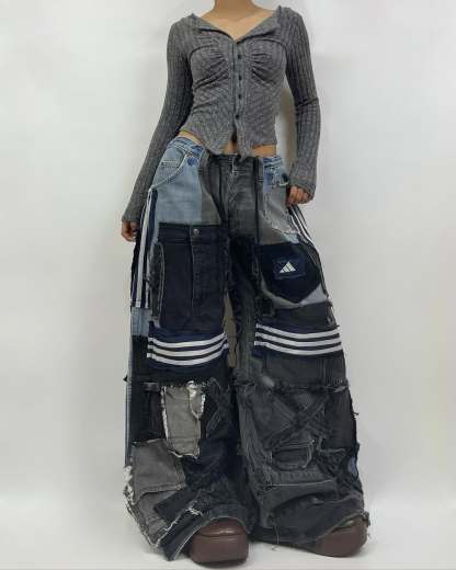 Patchwork custom jeans