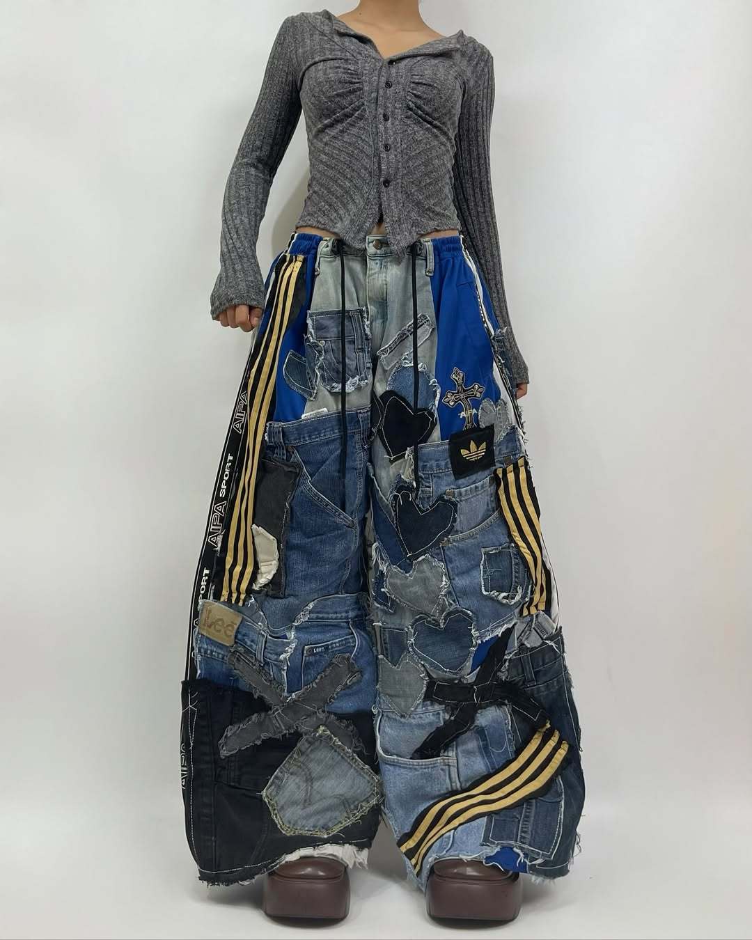 Patchwork custom jeans