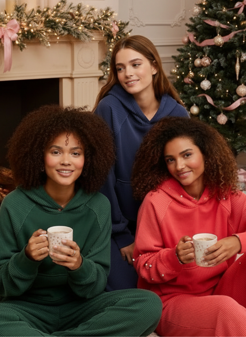 Essential Waffle Hoodie & Trouser Set-OSI