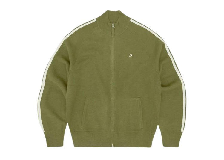  Knit Zip Up Fleece Green-OSI