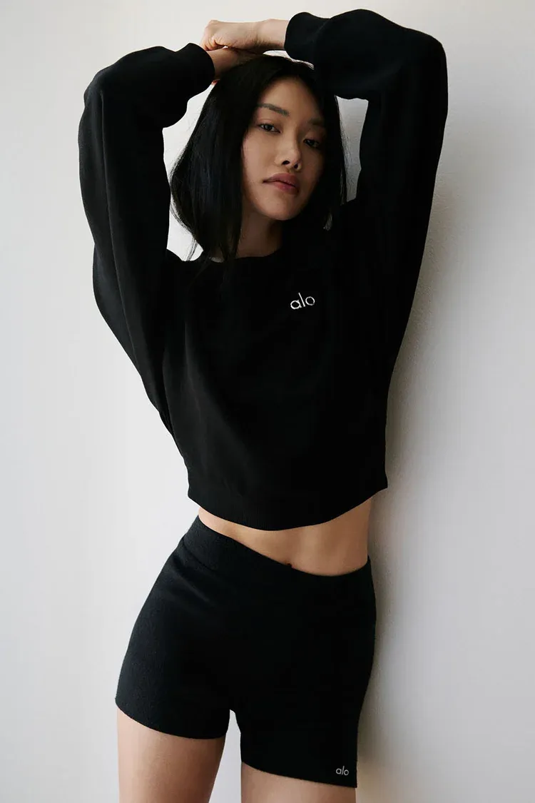 Round-neck crop sweater-OSI