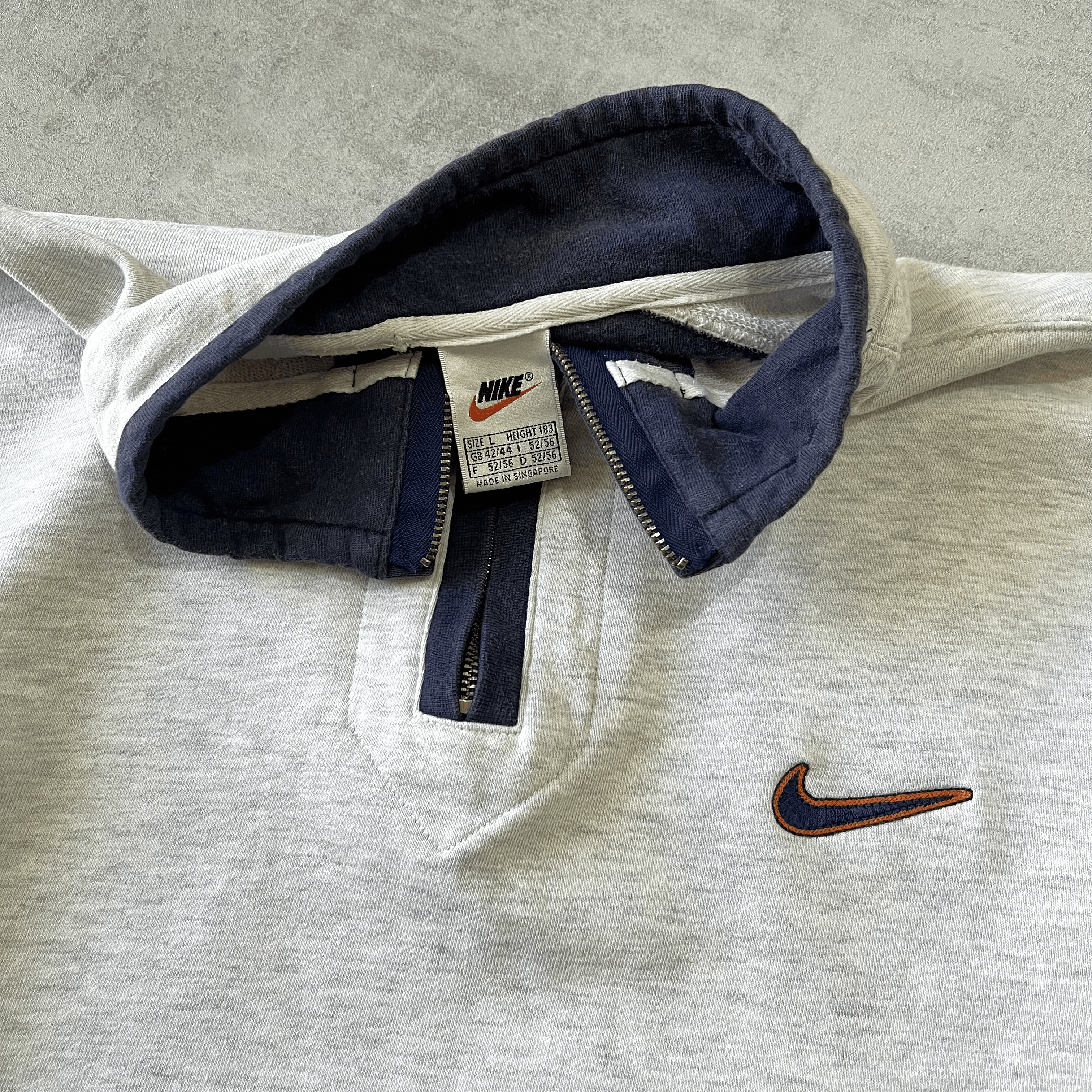 1990s 1/4 zip heavyweight embroidered sweatshirt-OSI