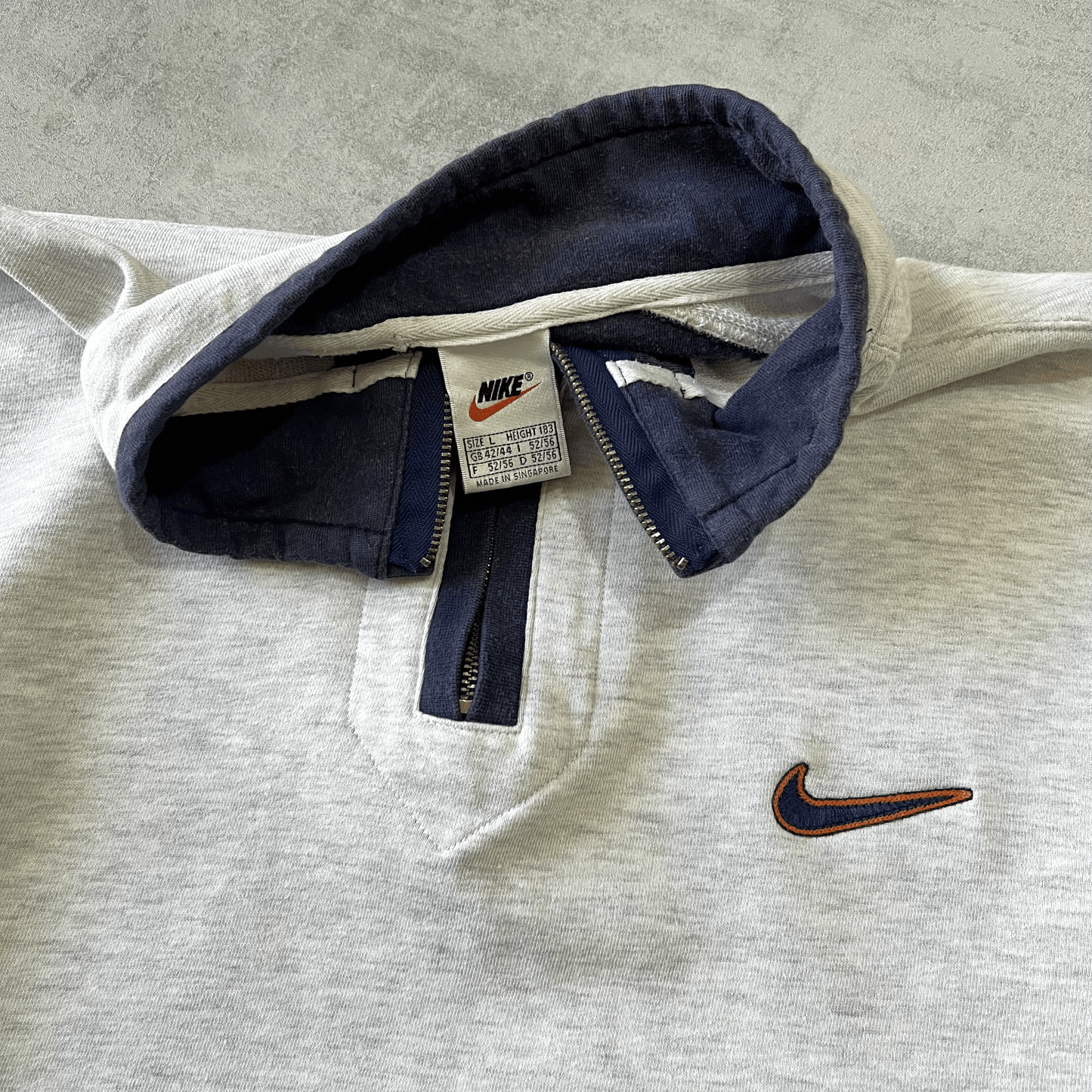 1990s 1/4 zip heavyweight embroidered sweatshirt-OSI