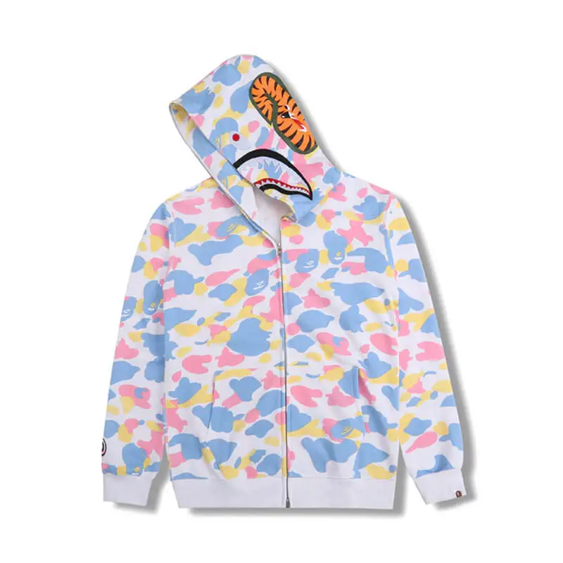  Color Camo Tiger Shark Wide Hoodie-OSI