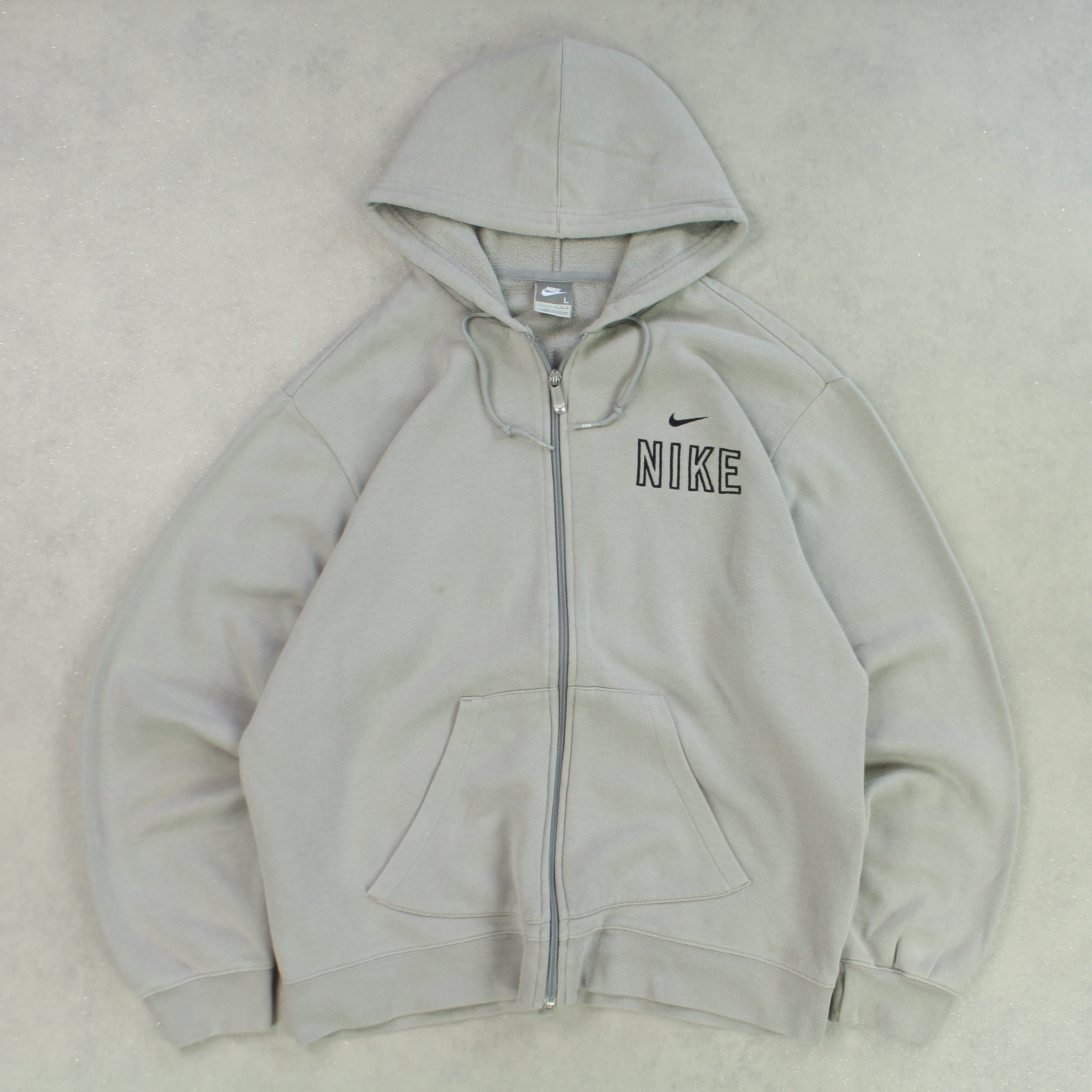 SUPER RARE 2000s  Zip Hoodie Grey-OSI