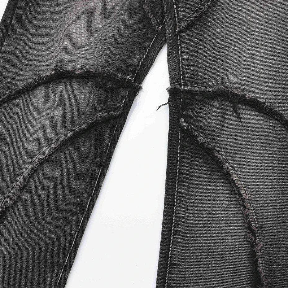 Crisscross Stitch Baggy Jeans-OSI
