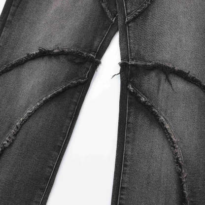 Crisscross Stitch Baggy Jeans-OSI