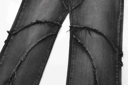 Crisscross Stitch Baggy Jeans-OSI