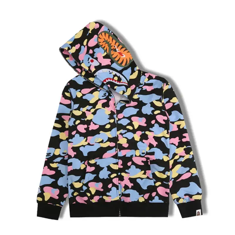  Color Camo Tiger Shark Wide Hoodie-OSI